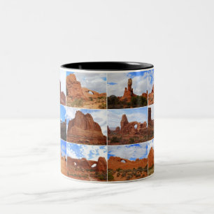 Bågar nationalpark, Utah, Collagemugg Två-Tonad Mugg