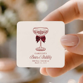 Bågar och bubblig bröllopsdusch fyrkantigt klistermärke