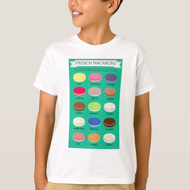 Bagare glädjesamling: Fransk Macarons Tee Shirt (Framsida)