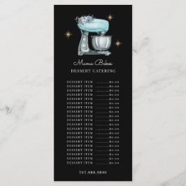 Bagare Konditor Akvarell Bakredskap Svart Meny