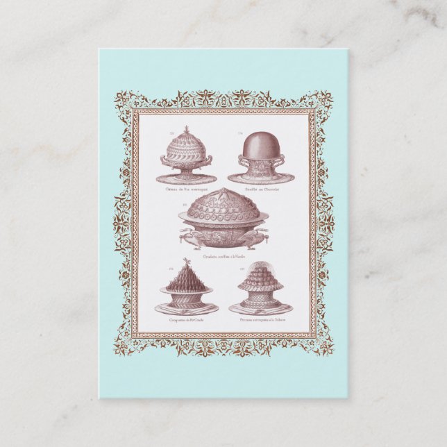 Bagare konditor visitkort för vintagestil (Framsida)