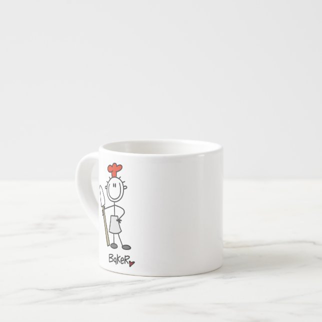 Bagare med skrapa espressomugg (Framsida vänster)