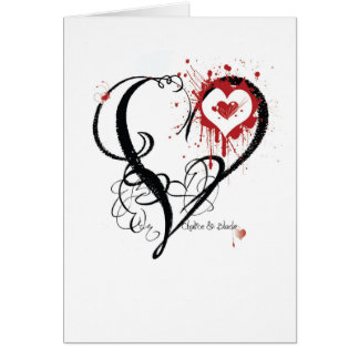 Bägare- och bladhjärta hälsningskort