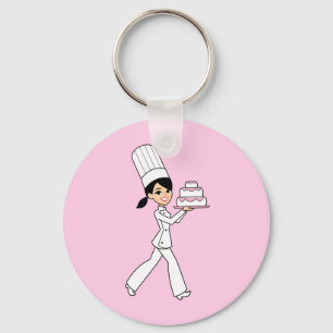 Bagareflicka med tårtan på Keychain Nyckelring