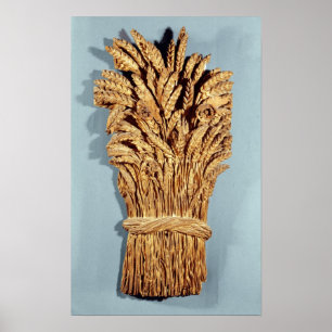 Bagaren undertecknar med öron av vete och blommor poster