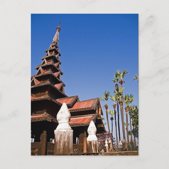 Bagaya Kyaung Monastery Postcard Vykort (Framsida)