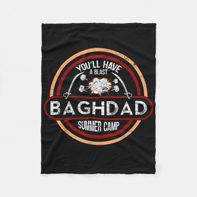 Bagdad Sommarläger _ Iraks militära Krig Veteran Fleecefilt (Framsidan)