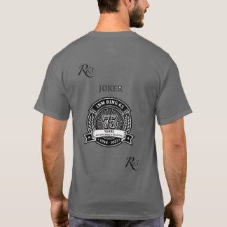 Bagde och Joker bak 75 Yr T Shirt