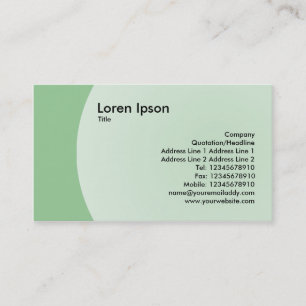 Bågdesign - urblekt grönt visitkort