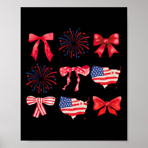 Båge 4 juli USA Amerikansk patriotisk kvinna flick Poster