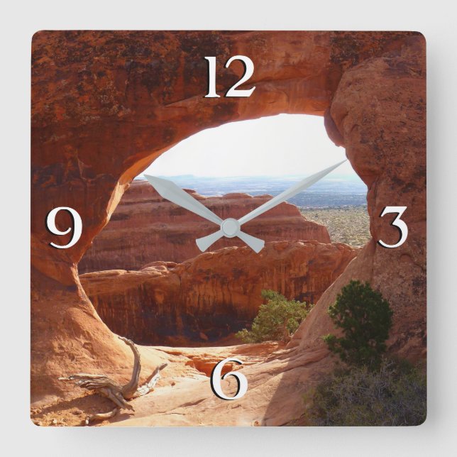 Båge Arch I i Arches nationalpark Fyrkantig Klocka (Framsida)