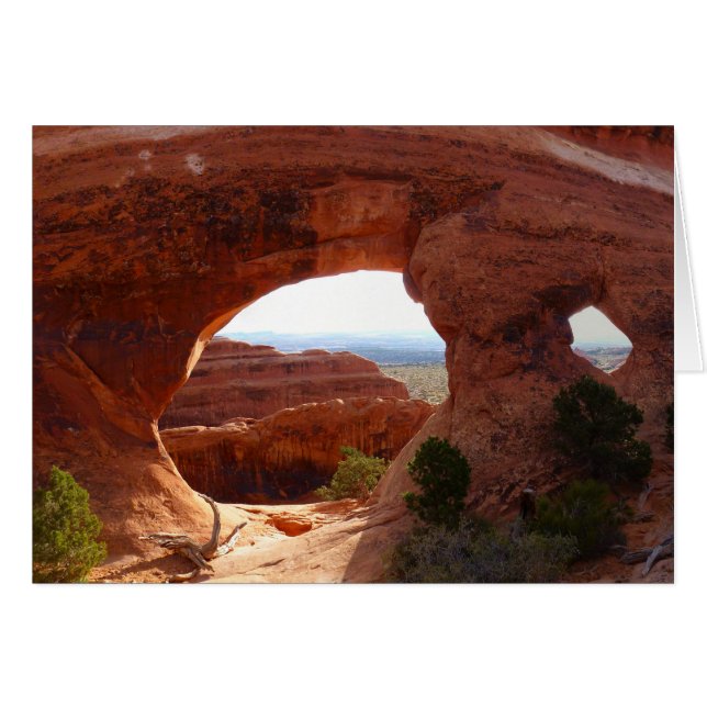 Båge Arch I i Arches nationalpark Hälsningskort (Framsidan Horizontal)