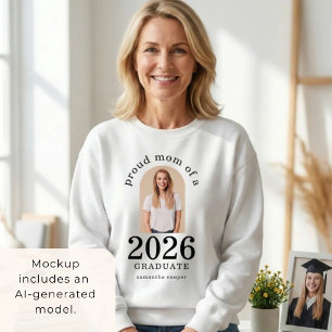 Båge Foto Stolt mamma till 2026 års examen T Shirt