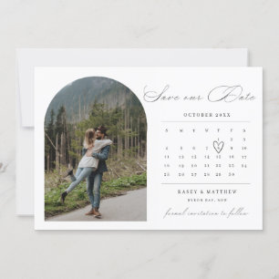 Båge kalender foto Spara datum inbjudan