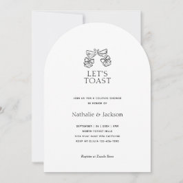 Båge Minimalist Champagne Par Bröllopsdusch Inbjudningar