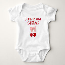 Båge och Körsbär, Babys Första Jul T Shirt