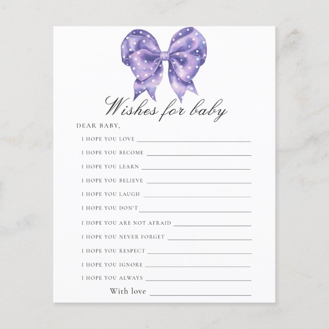 Båge prickig baby shower - önskningar för bebis (Framsida)