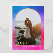 Båge Skript Kärlek Målad Rosa Blå Vertikal Riktig