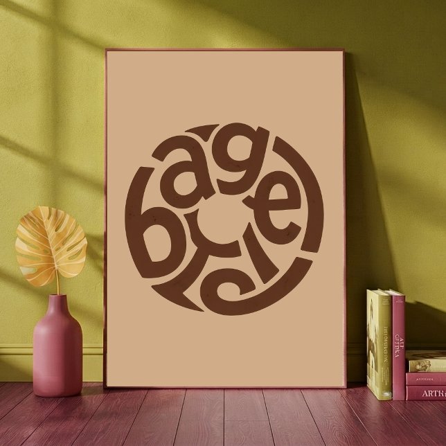 Bagel Bakery Typografisk Konst Mysigt Köket Café Poster (Skapare uppladdad)