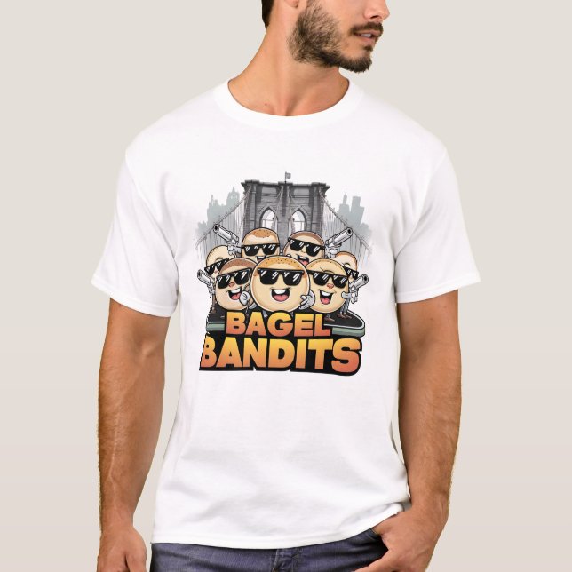 Bagel Banditer framför Brooklyn Bridge T Shirt (Framsida)