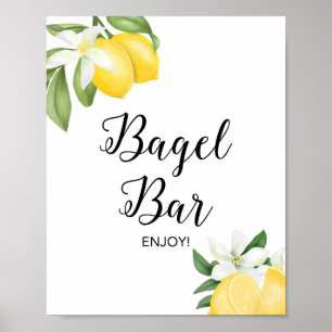 Bagel Bar Lemon Citrus Duschskylt Poster