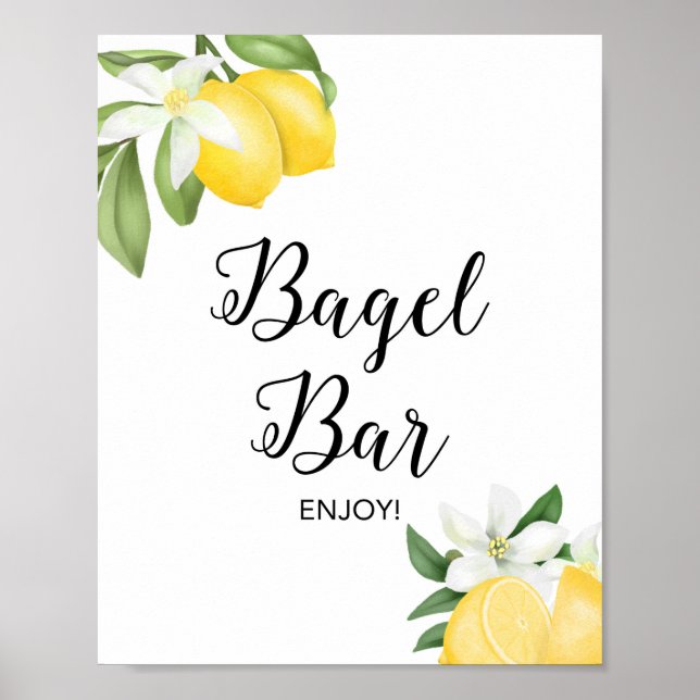 Bagel Bar Lemon Citrus Duschskylt Poster (Framsidan)