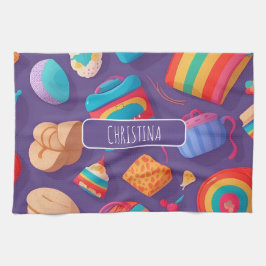 Bagel Colorful Personlig Mönster Kökshandduk