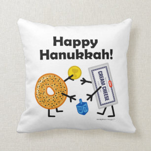 Bagel & Cream Cheese - Glad Hanukkah! Kudde
