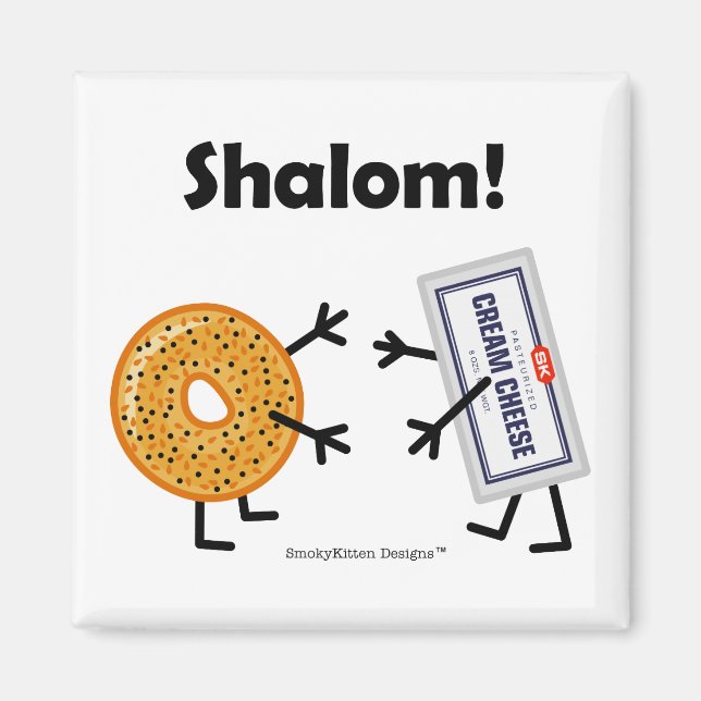 Bagel & Cream Cheese - Shalom! Magnet (Framsidan)