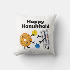 Bagel & gräddost - lyckliga Hanukkah! Kudde