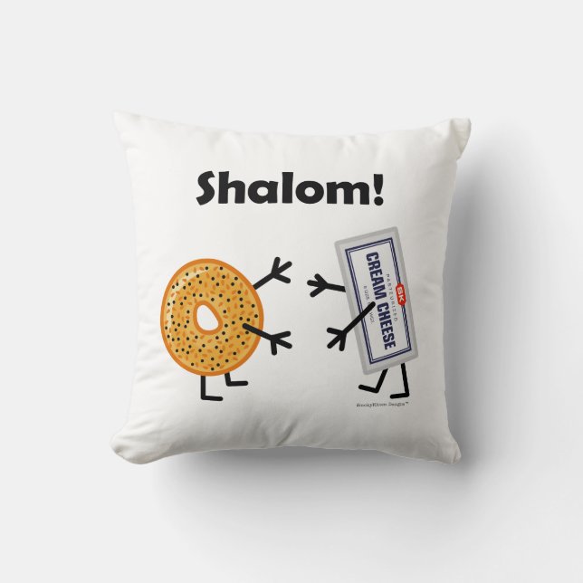 Bagel & gräddost - Shalom! Kudde (Framsida)
