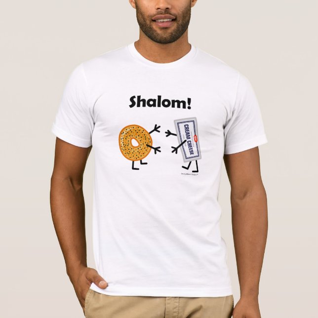 Bagel & gräddost - Shalom! Tee Shirt (Framsida)