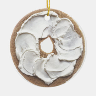 Bagel med Cream Cheese Julgransprydnad Keramik