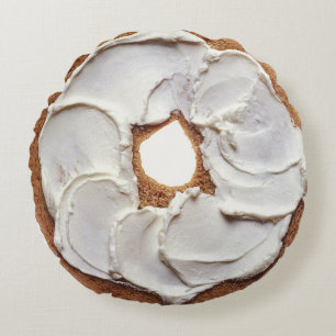 Bagel och Cream Cheese Round Pillow Rund Kudde