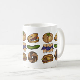 Bagel Pickle Knish Blintz Reuben Jewish Deli Food Kaffemugg