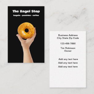 Bagel Shop Bakery Affärskort Lodrät Tidsbeställning Kort
