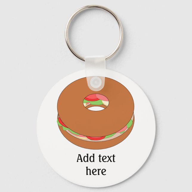 Bagelgrafik: Lägg till text för en Roligt Anpassni Nyckelring (Framsida)