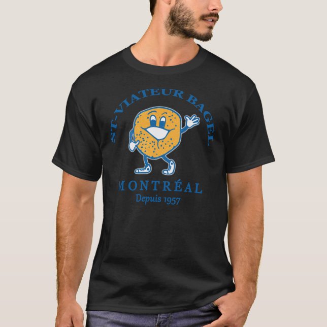 Bagels blomstrar ST Viateur Bagel Montreal Depui T Shirt (Framsida)