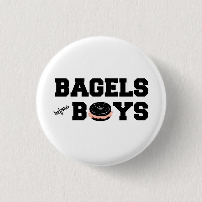 Bagels före Boys Funny Jewish Deli Knapp (Framsida)