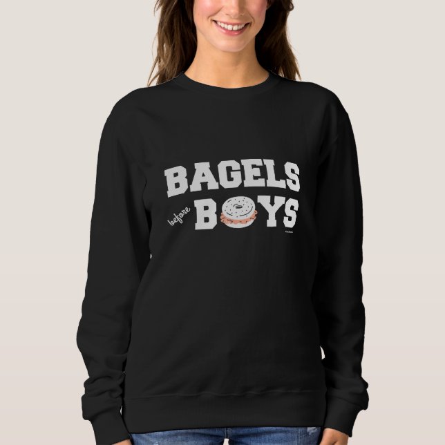 Bagels före Boys Funny Jewish Deli T Shirt (Framsida)