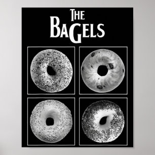 Bagels Funny Bagel Bread Foodie Älskare Bakery F Poster