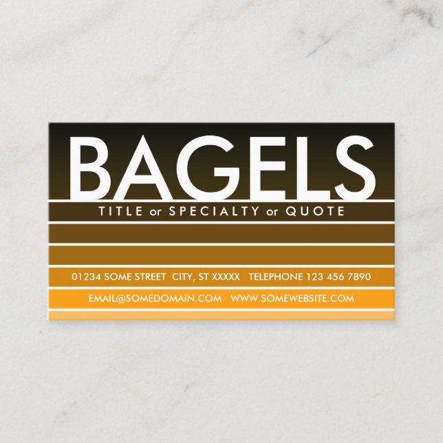 BAGELS orange färgprov Visitkort (Framsida)