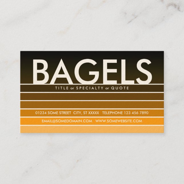 BAGELS-orangens färgruta Visitkort (Framsida)