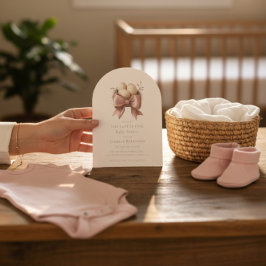 bågen är rosa akvarell minimal baby shower inbjudningar