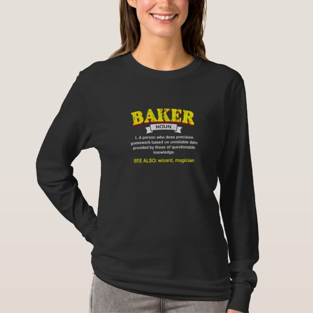 Bager Definition  Bakning Humor Konditor Chef Upps T Shirt (Framsida)