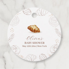 Bagerbakverk i ugnens babyskor gåvor etiketter