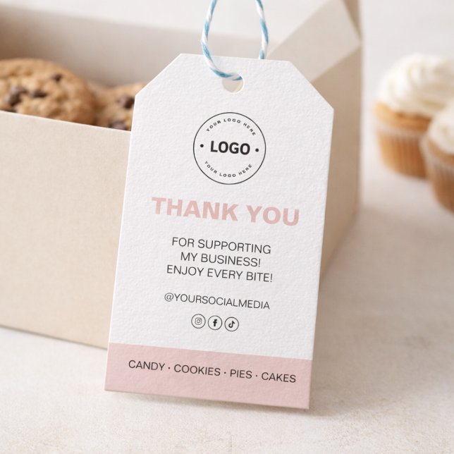 Bageri Anpassad Logotyp Tack Presentetikett (Bakery Custom Logo Thank You Gift Tags)