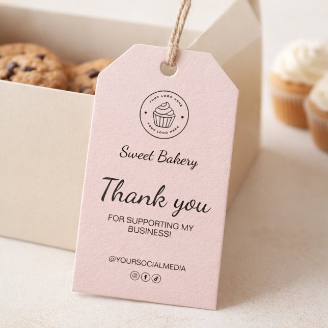 Bageri Anpassad Logotyp Tack Presentetikett (Bakery Custom Logo Thank You Gift Tags)