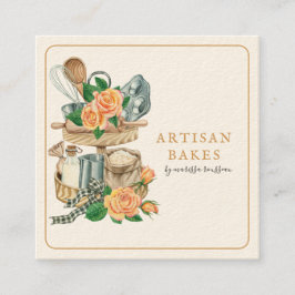 Bageri Bakarställe Bakredskap Fyrkantigt Visitkort