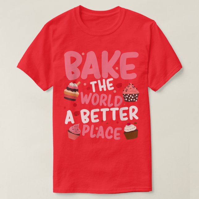 Bageri Bake World A Better Ställe Baking Fairy T Shirt (Design framsida)